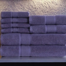 Luzia 8 Piece Bathroom Towel Set - 100% Turkish Cotton, Premium Quality - 2 Bath Towels 2 Hand Towels and 4 Washcloths (Navy Blue)