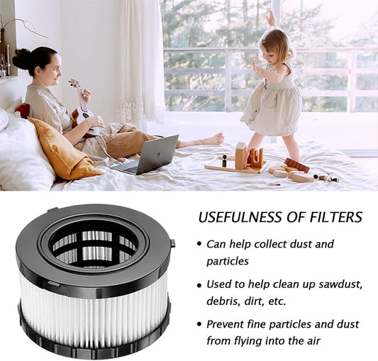 2 Pack HEPA Filter Replacement Compatible with DEWALT Wet Dry Vacuum DC5151H DC515 DCV517 DCV517B-with 2 Cleaning Brushes by Beilan