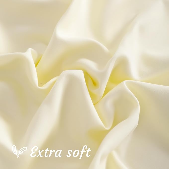 NTBAY King Pillow Cases Set of 2, 2 Pack Brushed Microfiber 20x36 Pillow Cases, Soft, Wrinkle, Fade, Stain Resistant Ivory Pillow Cases with Envelope Closure, 20x36 Inches, Ivory