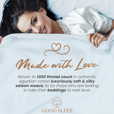 1000 Thread Count Egyptian Cotton Sheets Queen Size, 4 Pc Luxury Sheets Set, Long Staple 100% Cotton Sheets for Queen Size Bed, 16