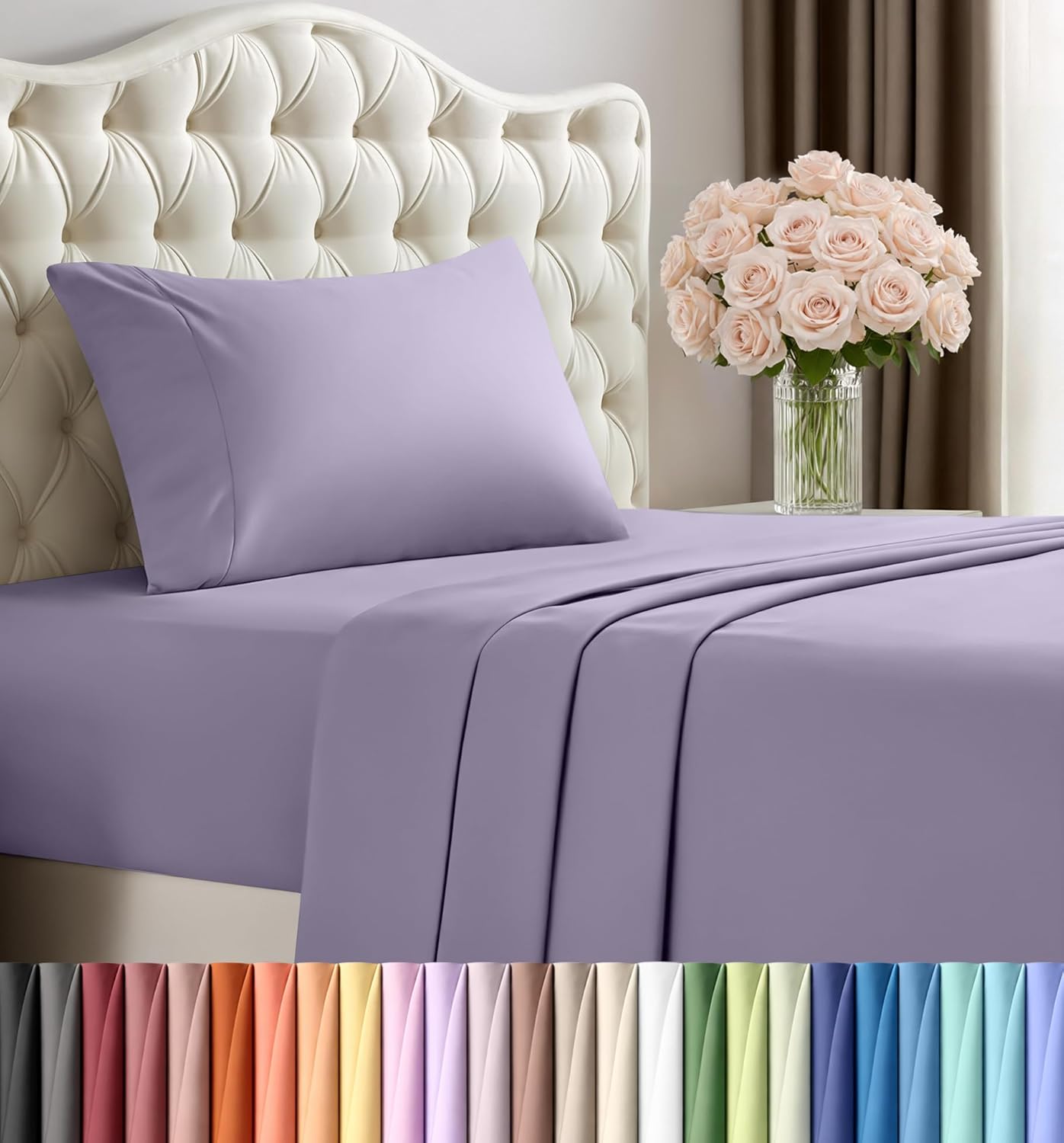 Utopia Bedding Queen Size Sheet Set – 4 Piece Bed Sheets, Soft and Breathable Microfiber, Includes 1 Fitted Sheet, 1 Flat Sheet and 2 Pillowcases – Oeko Tex (Grey) Dormly