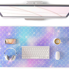 QIYI Large Desk Pad, Colorful Mouse Pad Desktop Decor, Waterproof PU Leather Desk Cover Protector, Desk Accessories for Office Home Work Writing Gaming 31.5