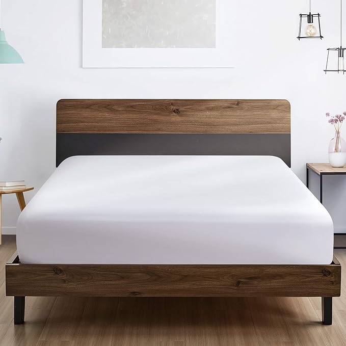 FreshCulture Twin Fitted Sheet - Hotel Quality - Ultra Soft & Breathable - Brushed Microfiber - Deep Pocket - Cooling Fitted Sheet for Twin Size Bed (White)