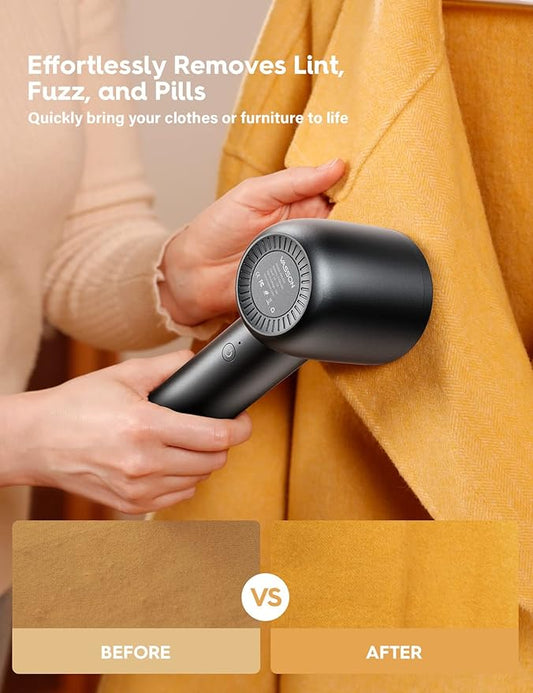 VASSON Fabric Shaver, Electric Lint Remover Rechargeable, Lint Shaver, Sweater Shavers to Remove Pilling, Sweater Defuzzer, Depillers for Clothes, Furniture (Dark Grey)