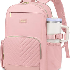 Laptop Backpack for Women Bookbag: 15.6 inch Work School Backpacks with Pouch Pocket for Large Capacity Cup & USB Charger College Book Bag Travel Business Nurse Teacher Bookbags Anti-theft Back Pack