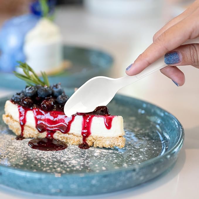 360 Count White Plastic Spoons Disposable, BPA-Free, Heat Resistant, Solid and Durable Disposable Spoons Heavy Duty Bulk, Premium Spoons plastic disposable for Party Supply