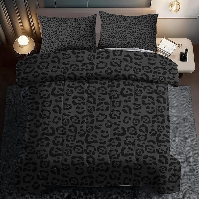 Black Cheetah Print Comforter Set Twin Girls Animal Black Leopard Print Comforter Boys African Leopard Bedding Set Twin African Cheetah Bedding Room Decor