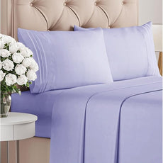 Cal King Size 4 Piece Sheet Set - Comfy Breathable & Cooling Bed Sheets Set - Hotel Luxury Bedding for Women, Men, Kids, Teens, Boys & Girls - Deep Pockets, Soft, Wrinkle Free - Oeko-Tex - Lavender