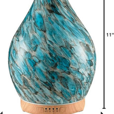 Porseme 280ml Essential Oil Diffuser Glass Color Changing Aroma Air Diffusers Aromatherapy Ultrasonic Cool Mist Humidifier 7 Running Hours Waterless Auto-Off for Sleeping Yoga Office Spa (Light Blue)