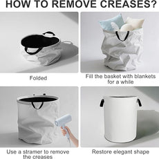 Cute Cat Laundry Basket Foldable Oxford Cloth Tote Bag Laundry Hamper Clothes Storage Bucket Organizer For Bathroom/Laundry Storage/Bedroom 19.6x15.7 Inch