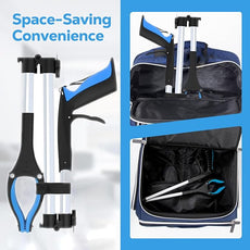 Grabber Reacher Tool - 43” Extra Long Foldable Gripper and Reaching Tool - Heavy Duty Pick Up Stick Grabbers for Seniors, Trash, Surgery Recovery Must Haves Gifts (Blue-43in)