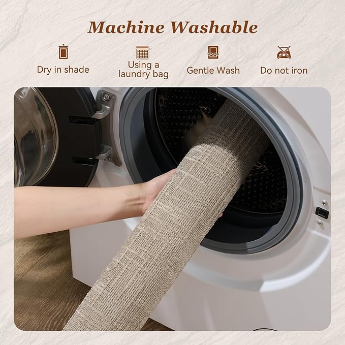 AMOAMI Bath Mat Non Slip Super Absorbent Quick Dry Bath Mats for Bathroom Floor Rubber Backing Washable Bathroom Rugs Modern Woven Jacquard Mat, Beside Tub Bath Rugs, 24" x 36", Brown