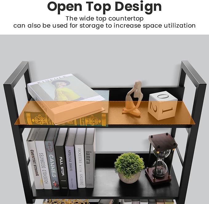 Himimi Black Ladder Bookshelf, 5 Shelf Bookcase Industrial Bookshelf Wood and Metal Bookshelves, Plant Flower Stand Rack Book Storage Shelves for Living Room, Bedroom, Home Office