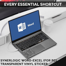 Synerlogic (5pcs) Word/Excel Windows Shortcut Sticker | Reference Guide Keyboard Shortcuts | Work from Home Essentials | Excel Shortcuts Cheat Sheet Laminated Vinyl (Clear/Small/5)