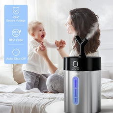 Feekaa Stainless Steel Humidifier Dishwasher Safe, 4L/1Gal Cool Mist Humidifiers for Bedroom, Easy Clean Humidifier Large Room, Humidifiers for Baby Nursery Living Room Office Plant, Black