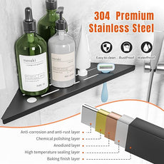 Corner Shower Shelf with Razor Hole, Modern Sturdy Shower Caddy, 10