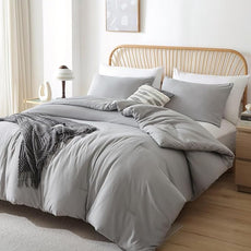 ROSGONIA Oversized King Comforter Grey, 3pcs (1 Boho Comforter & 2 Pillowcases) Lightweight Oversized King Size Comforter Sets Bedding Blanket