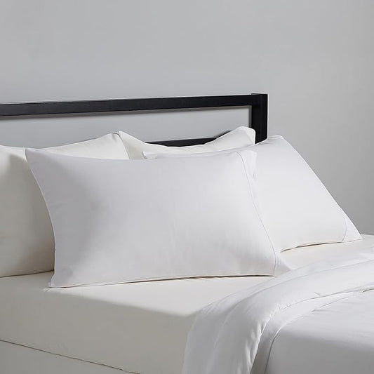 Amazon Basics King Pillow Cases Set of 2 - Lightweight, Super Soft Easy Care Microfiber, Bright White, 40" L x 20" W, Pillows Not Included