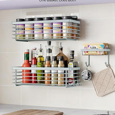 ODesign Shower Caddy 3 Pack SUS304 Stainless Steel-No Drilling-Shower Bathroom Shelves Rack,Rustproof Wall Mounted,Adhesive Shower Shelf Basket Organizer-Grey