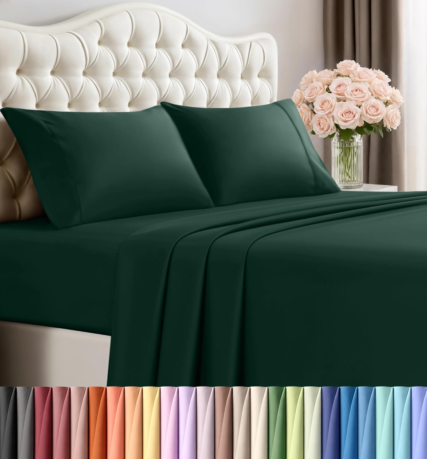 Utopia Bedding Queen Size Sheet Set – 4 Piece Bed Sheets, Soft and Breathable Microfiber, Includes 1 Fitted Sheet, 1 Flat Sheet and 2 Pillowcases – Oeko Tex (Grey) Dormly