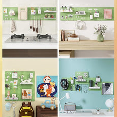 Metal Pegboard Combination Kit — 4 Carbon Steel Pegboards with 26 Accessories, Pegboard Wall Organizer for Home, Office, Study Room, Kitchen, Garage & Craft Room — 24″ × 24″ Green Peg Board