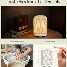 Essential Oil Diffuser – 2.4MHz Ultrasonic Aromatherapy Diffuser, Health Night Light, Timer & Auto Shut-Off, BPA-Free, 120ml Ceramic Oil Diffuser for Bedroom, Office, Spa, Yoga