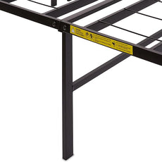 Amazon Basics Bed Frame with Storage, Foldable Metal Platform, Sturdy Steel, No Box Spring Needed, 14-inch High, Tool-Free Setup, Queen Size, Black