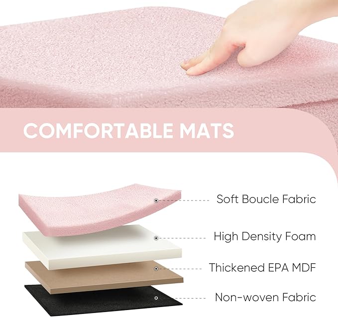 PINPLUS Sherpa Storage Ottoman Footrest Stool - Plush Foldable Cube with Hidden Compartment, Multi-Functional Furniture for Living Room, Bedroom, Office - Pink, 16.5”L x 12.6”W x 12.6”H