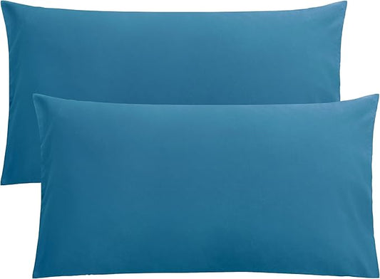 FLXXIE 2 Pack Microfiber King Pillow Cases, 1800 Super Soft Pillowcases with Envelope Closure, Wrinkle, Fade and Stain Resistant Pillow Covers, 20x36, Teal
