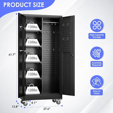 SUXXAN Broom Closet Storage Cabinet with Wheels 61.6