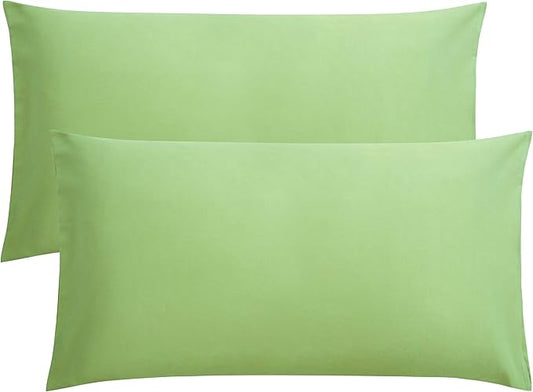 FLXXIE 2 Pack Microfiber King Pillow Cases, 1800 Super Soft Pillowcases with Envelope Closure, Wrinkle, Fade and Stain Resistant Pillow Covers, 20x36, Sage Green