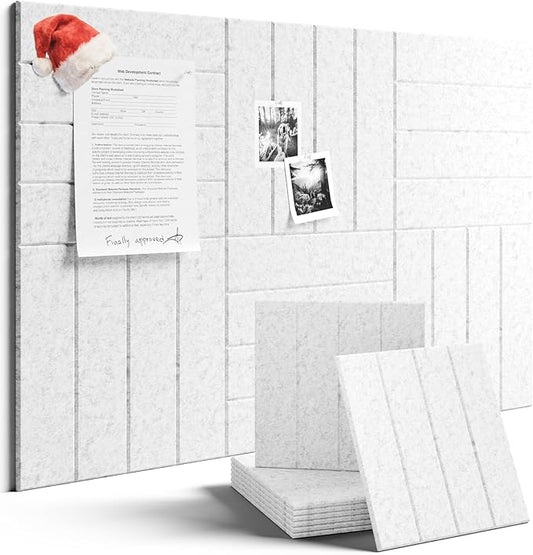 Large Felt Bulletin Board 48" x 36" Cork Board Alternative - 6 Pack with 40 Safe Removable Adhesive Tabs, Cork Boards for Walls for Home Office Classroom Pin Board-Light Gray