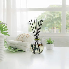 LOVSPA Reed Diffuser Set, Unwind Eucalyptus & Mint Scented Oil Diffuser with Sticks, Home Fragrance Accessories for Bathroom Shelf Decor, Aroma Diffusers for Home or Office Desk, USA Made