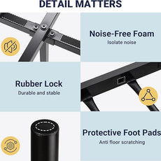 Allewie 14 Inch King Size Metal Platform Bed Frame with Victorian Vintage Headboard and Footboard/Mattress Foundation/Under Bed Storage/No Box Spring Needed/Easy Assembly/Noise Free/Black