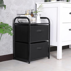 MAX Houser Dresser for Bedroom with 2 Drawers, Wide Chest of Drawers, Fabric Dresser, Storage Organizer Unit with Fabric Bins for Closet, Living Room, Hallway, Nursery,Black