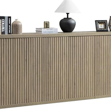 SICOTAS Buffet Cabinet with Storage Accent Sideboard Modern Credenza with Doors & Shelves Fluted Media Console Mid Century Coffee Bar Table for Living Room Kitchen Dining Room Hallway (3PCS)