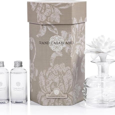 Zodax Grand Casablanca Porcelain Oil Diffuser - Home Fragrance Oil Diffuser Ideal for Living Room, Bathroom, Office - Flower Design - Gift Box Packaging Included - Casablanca Lily - 6.76 Oz.