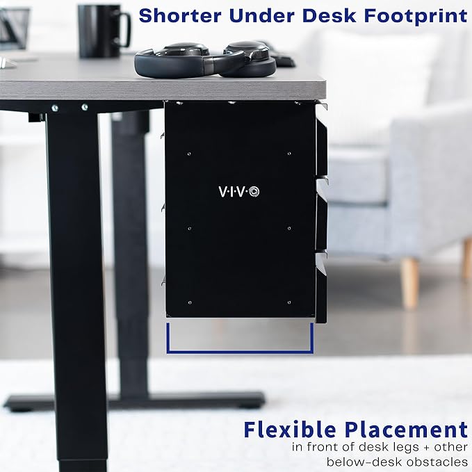 VIVO 16 in Slide Out Dual Tier Storage Drawer, Under Desk 3 Layer Organizer, Black, DESK-DR03