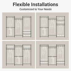 VIPEK V5 Medium Portable Closet Wardrobe Heavy Duty Clothes Rack, Freestanding Closet Metal Clothing Rack with 4 Hang Rods & 8 Shelves, Adjustable Custom Closet Rack, 56.7