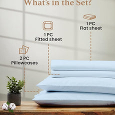 1000 Thread Count Egyptian Cotton Sheets Queen Size, 4 Pc Luxury Sheets Set, Long Staple 100% Cotton Sheets for Queen Size Bed, 16