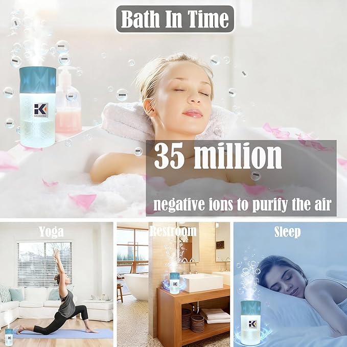 Essential Oil Diffuser with Night Light, 250ml Home Humidifier with Negative Ions, 3 Mode Ultrasonic Cool Mist Aroma Machine with 10ml Essential Oil (Blue, Lavender)