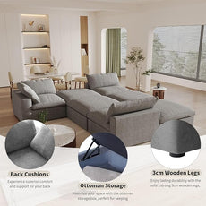 Cloud Couch Modular Sectional Sofa for LivingRoom, 80.3