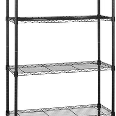 Amazon Basics 4-Shelf Adjustable, Heavy Duty Storage Shelving Unit on 3'' Wheel Casters, Metal Organizer Wire Rack, 36