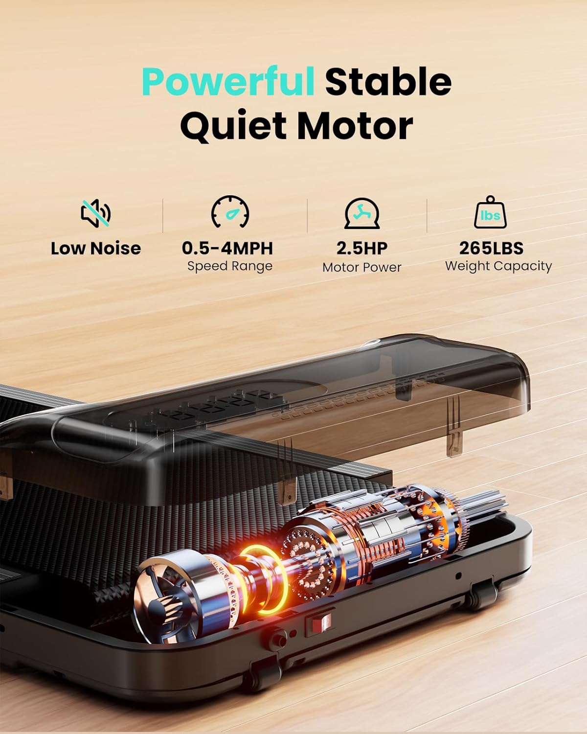 Walking Pad, Under Desk Treadmill with Incline for Home Office 2.5HP Portable Walking Treadmill with 265 Lbs Weight Capacity Walking Machine, Remote Control, LED Display Dormly