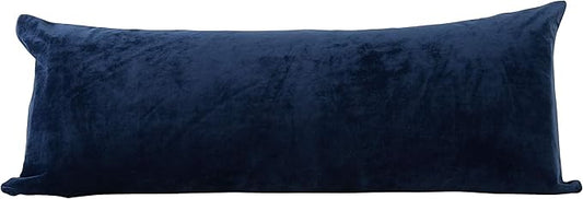 EVOLIVE Soft Micromink, Faux Fur, Faux Suede, Faux Velvet Body Pillow Cover 21"x54" Replacement with Zipper Closure (21"x54" Body Pillow Cover, Navy)