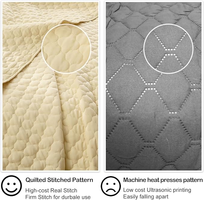 HORIMOTE HOME Quilt King Size Light Yellow, Lightweight Quilt for Summer, Ultra-Soft Microfiber Modern Style Quilted Clouds Pattern Bedspread Quit Set 3 Pieces(1 Quilt and 2 Pillow Shams)