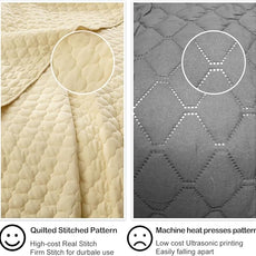 HORIMOTE HOME Quilt Queen Size Light Yellow, Lightweight Quilts for Summer Ultra-Soft Microfiber Modern Style Quilted Clouds Pattern Bedspread Quit Set 3 Pieces(1 Quilt and 2 Pillow Shams)