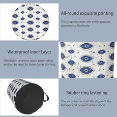 Evil Eyes Laundry Basket,Foldable Oxford Cloth Tote Bag Laundry Hamper Clothes Storage Bucket Organizer for Bedroom Laundry Storage Dormitories 16
