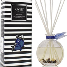 LOVSPA Reed Diffuser Set, Beach House Scented Oil Diffuser with Sticks, Home Fragrance Accessories for Bathroom Shelf Decor, Aroma Diffusers for Home or Office Desk, USA Made