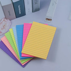 (8 Pads) Lined Sticky Notes 4x6 in Post, 8 Colors Self Sticky Notes Pad Its, Bright Post Stickies Colorful Big Rectangular Sticky Notes for Office, Home, School, Meeting, 40 Sheets/pad